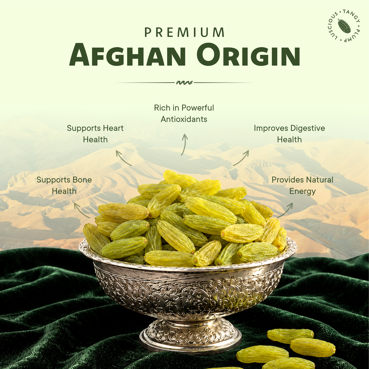 Seedless Long Green Raisins